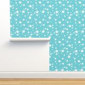 stars // aqua star fabric nursery design