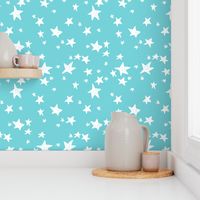 stars // aqua star fabric nursery design