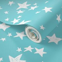 stars // aqua star fabric nursery design