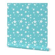 stars // aqua star fabric nursery design