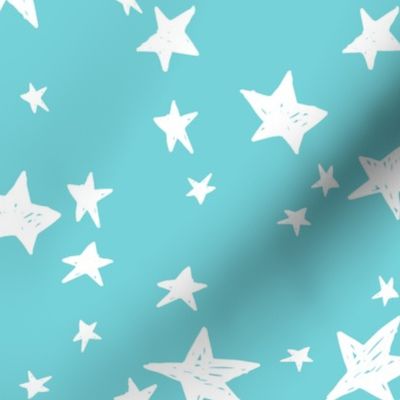 stars // aqua star fabric nursery design