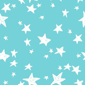 stars // aqua star fabric nursery design