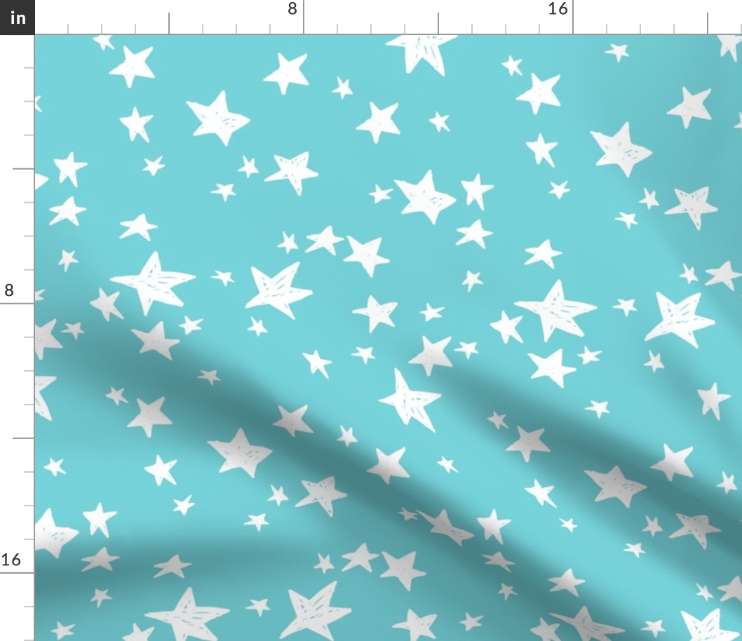 stars // aqua star fabric nursery design
