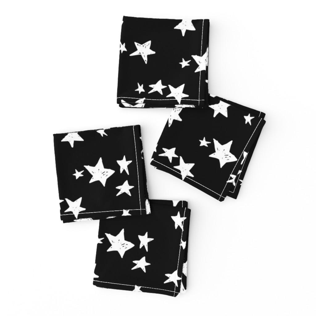 stars // black and white star fabric nursery baby scandi design andrea lauren fabric design