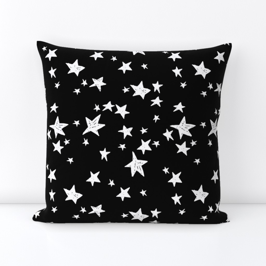 stars // black and white star fabric nursery baby scandi design andrea lauren fabric design