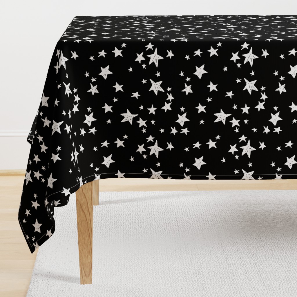 stars // black and white star fabric nursery baby scandi design andrea lauren fabric design