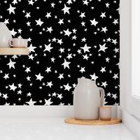 stars // black and white star fabric nursery baby scandi design andrea lauren fabric design