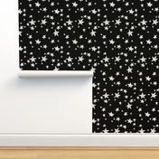 stars // black and white star fabric nursery baby scandi design andrea lauren fabric design