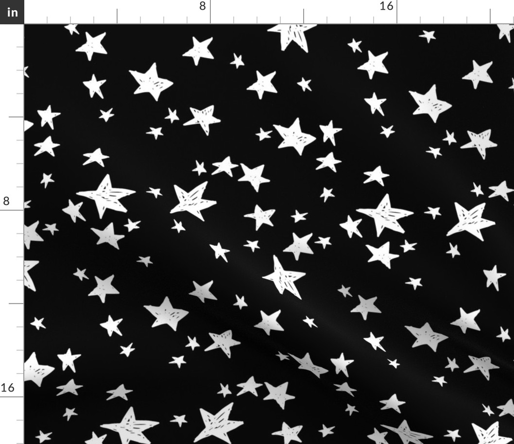 stars // black and white star fabric nursery baby scandi design andrea lauren fabric design