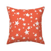 stars // coral orange star fabric by andrea lauren design