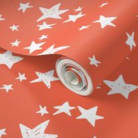 stars // coral orange star fabric by andrea lauren design