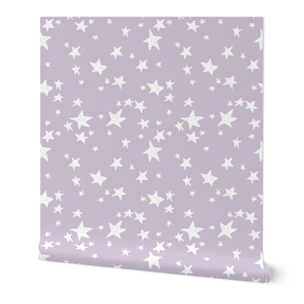 star // stars fabric lavender pastel light purple design andrea lauren fabric