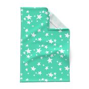 stars // light jade star fabric bright neon green design baby fabric