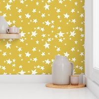 stars // mustard yellow star fabric andrea lauren design scandi design