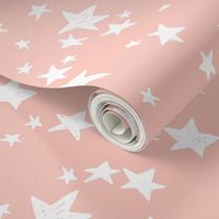 stars // pale pink baby nursery fabric peachy pink design andrea lauren fabric