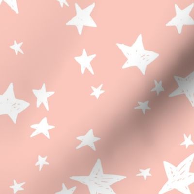 stars // pale pink baby nursery fabric peachy pink design andrea lauren fabric