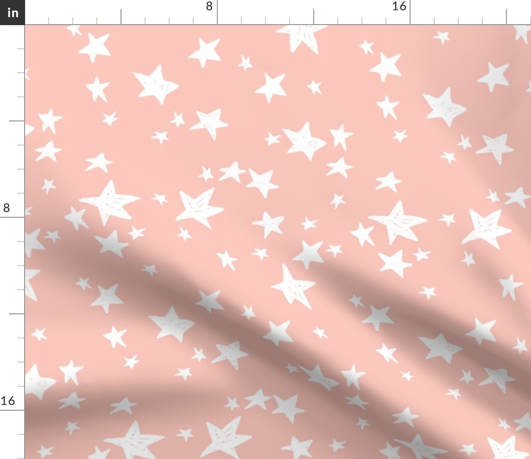 stars // pale pink baby nursery fabric peachy pink design andrea lauren fabric