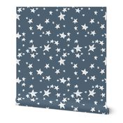 stars // payne's gray blue-grey star fabric nursery boys design star fabric