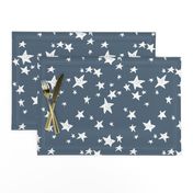 stars // payne's gray blue-grey star fabric nursery boys design star fabric