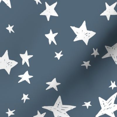 stars // payne's gray blue-grey star fabric nursery boys design star fabric