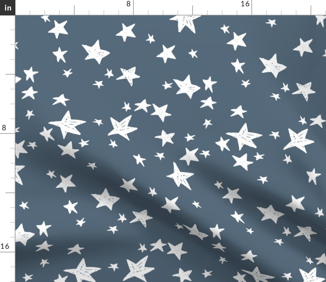 stars // payne's gray blue-grey star fabric nursery boys design star fabric