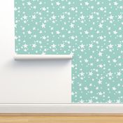 stars // pale turquoise star fabric stars baby nursery design andrea lauren fabric