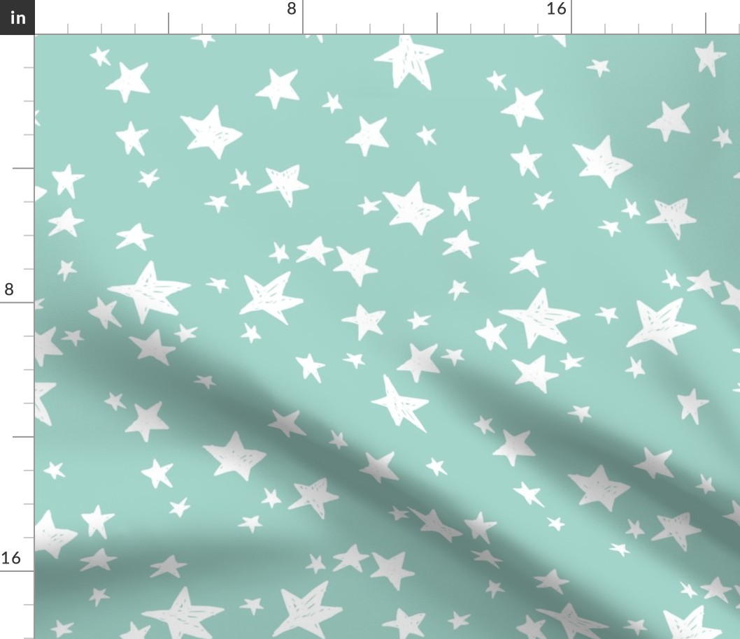 stars // pale turquoise star fabric stars baby nursery design andrea lauren fabric