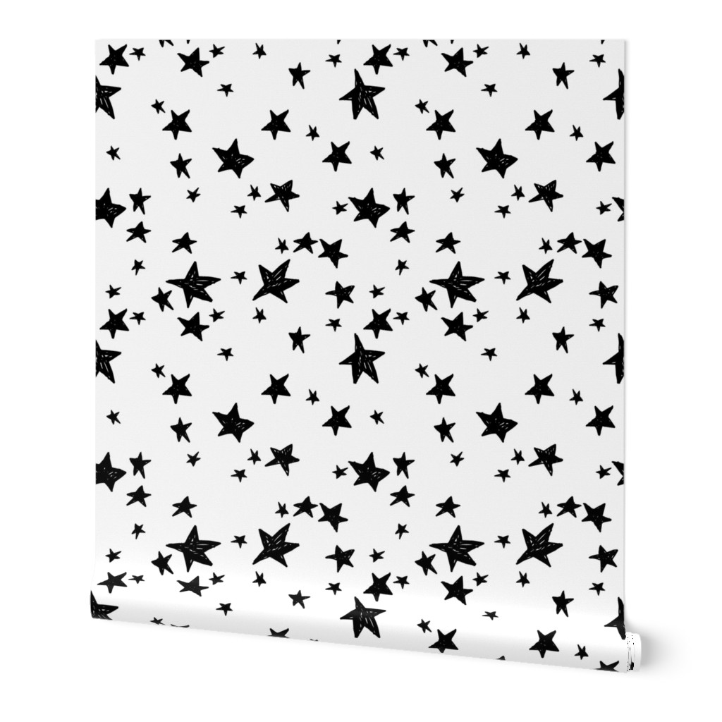 stars // black and white nursery fabric andrea lauren design scandinavian inspired nursery baby design