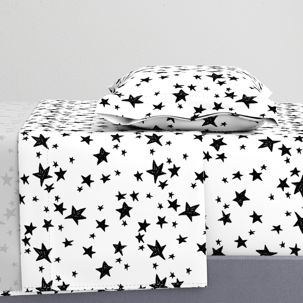 stars // black and white nursery fabric andrea lauren design scandinavian inspired nursery baby design