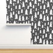 tree // trees forest trees charcoal sweet trees grey kids nursery baby