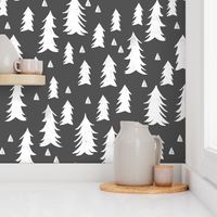 tree // trees forest trees charcoal sweet trees grey kids nursery baby