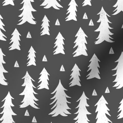 tree // trees forest trees charcoal sweet trees grey kids nursery baby