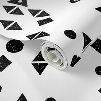 Black & White Shapes - White background by Andrea Lauren