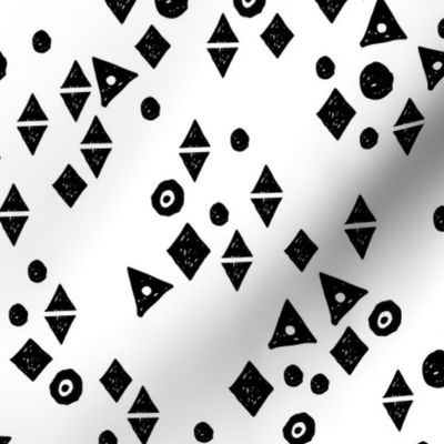 Black & White Shapes - White background by Andrea Lauren