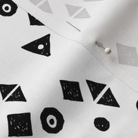 Black & White Shapes - White background by Andrea Lauren