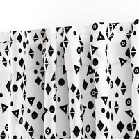 Black & White Shapes - White background by Andrea Lauren