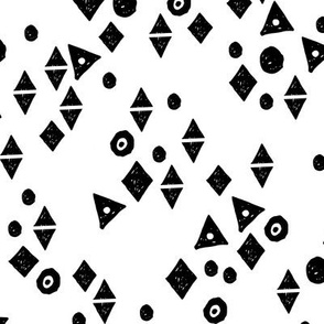 Black & White Shapes - White background by Andrea Lauren