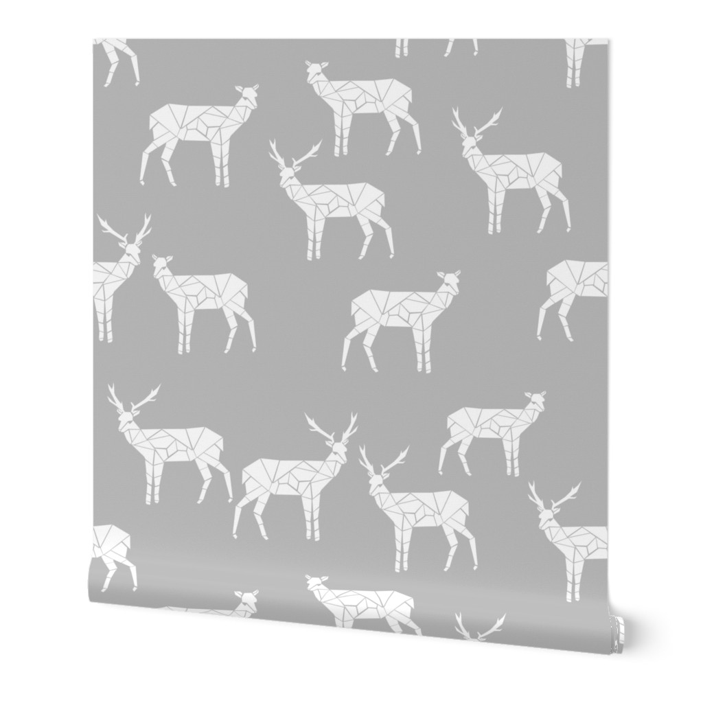 deer // grey deer fabric andrea lauren baby nursery design