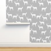 deer // grey deer fabric andrea lauren baby nursery design