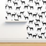 deer // black and white deer fabric andrea lauren nursery design animals baby nursery fabric