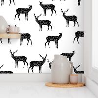 deer // black and white deer fabric andrea lauren nursery design animals baby nursery fabric