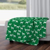 deer // christmas green deer fabric geometric deer simple deer fabric