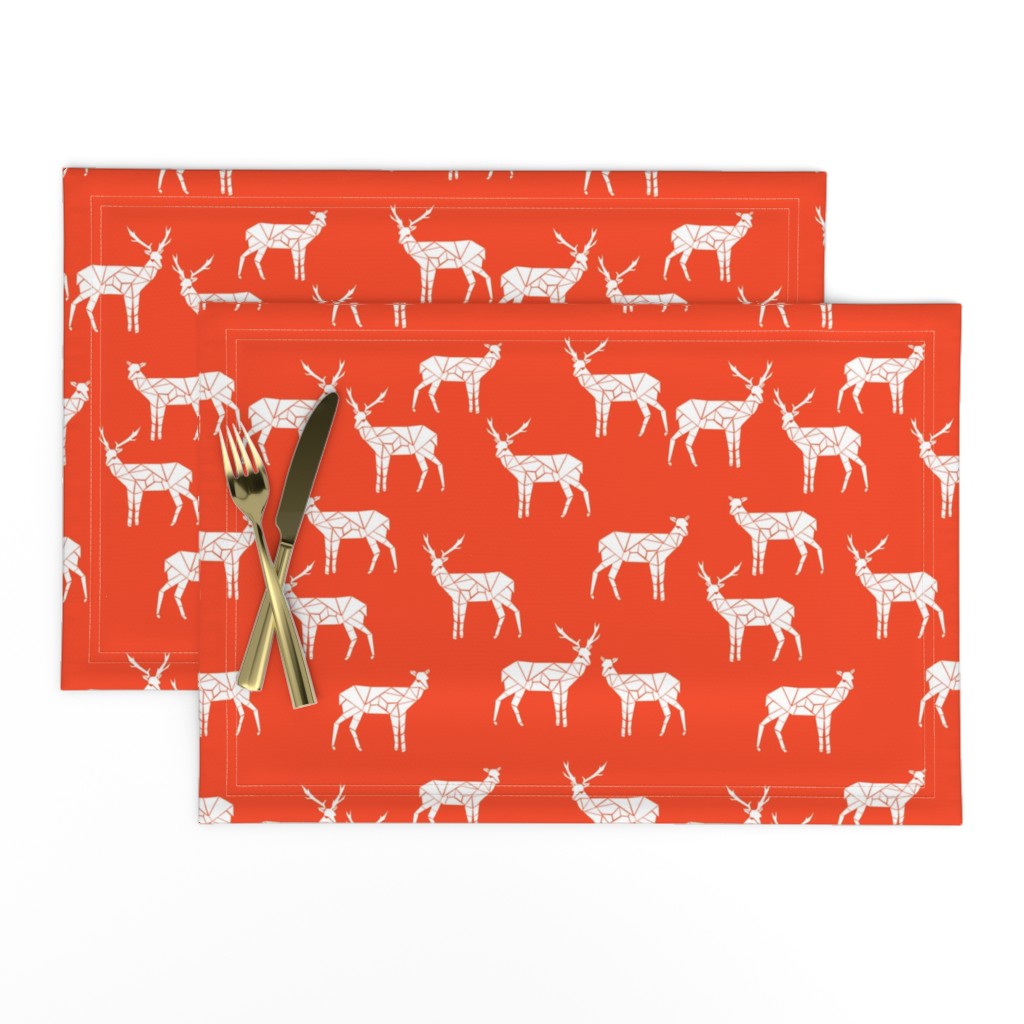 deer // bright red christmas deer doe andrea lauren fabric