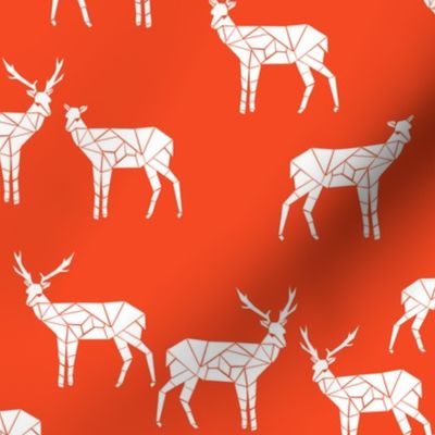 deer // bright red christmas deer doe andrea lauren fabric