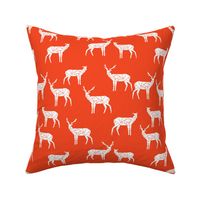 deer // bright red christmas deer doe andrea lauren fabric