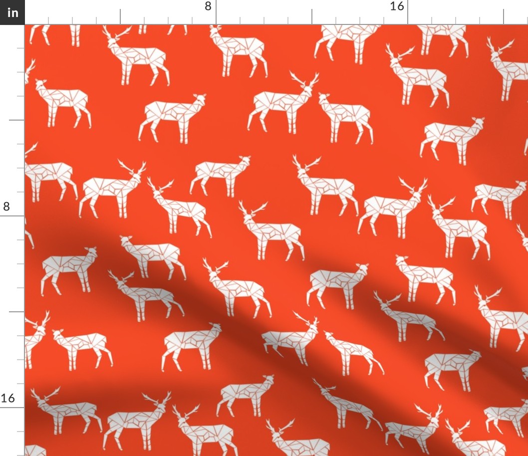 deer // bright red christmas deer doe andrea lauren fabric