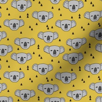 koala // mustard yellow koala design cute australian animals fabric best nursery australian fabric by andrea lauren