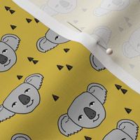 koala // mustard yellow koala design cute australian animals fabric best nursery australian fabric by andrea lauren