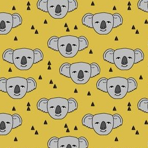 koala // mustard yellow koala design cute australian animals fabric best nursery australian fabric by andrea lauren