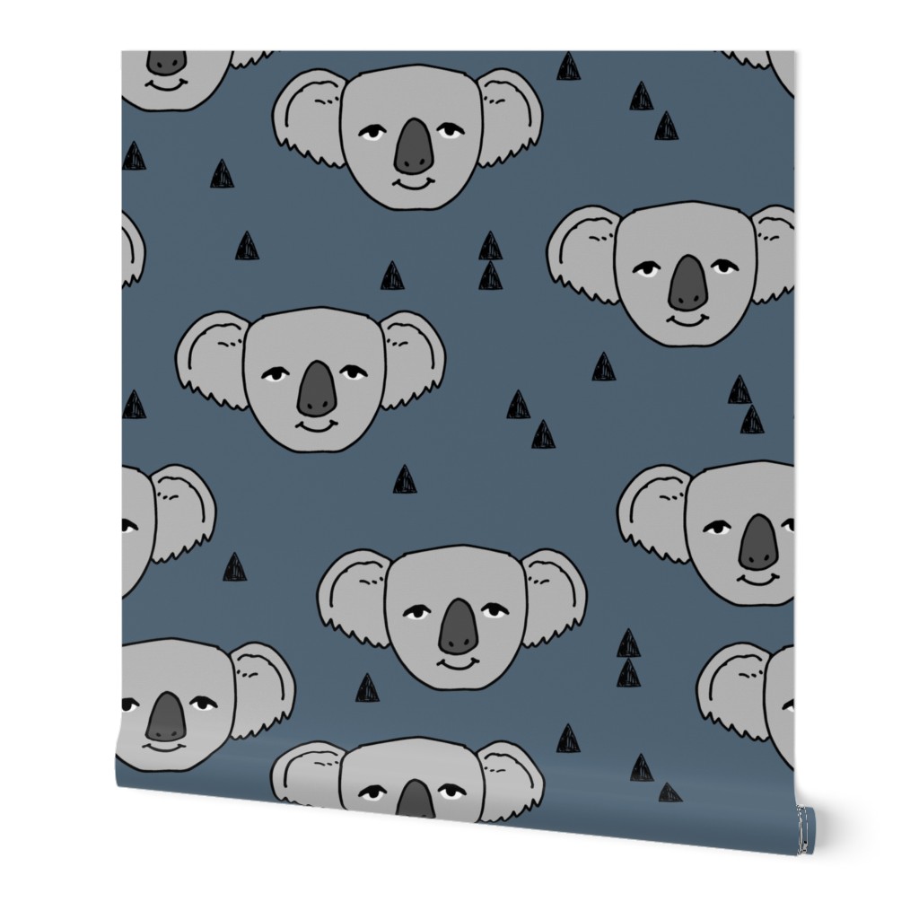 koala // blue grey koala fabric cute koalas design australian animals fabric cute australian baby fabric andrea lauren fabric andrea lauren design